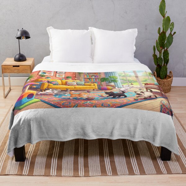 Item preview, Cozy Kittens Playroom - Colorful Anime Cats Art designed and sold by MemoMetaverse.