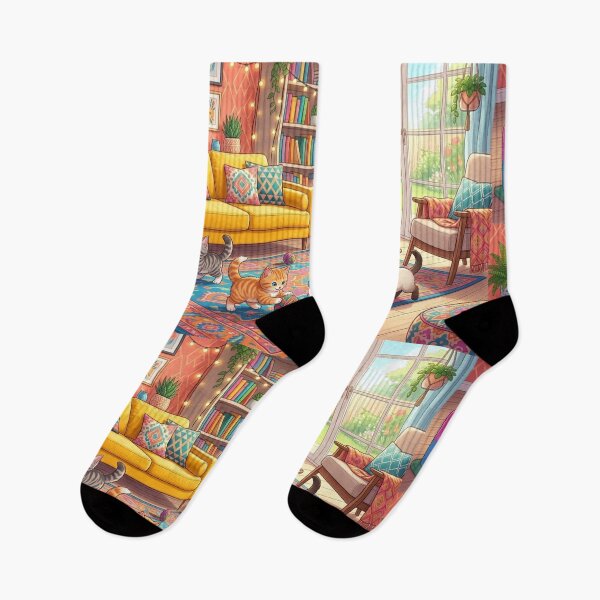 Item preview, Cozy Kittens Playroom - Colorful Anime Cats Art designed and sold by MemoMetaverse.