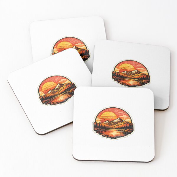 Item preview, Sunset Mountain Landscape Sticker designed and sold by ProsperaStar.