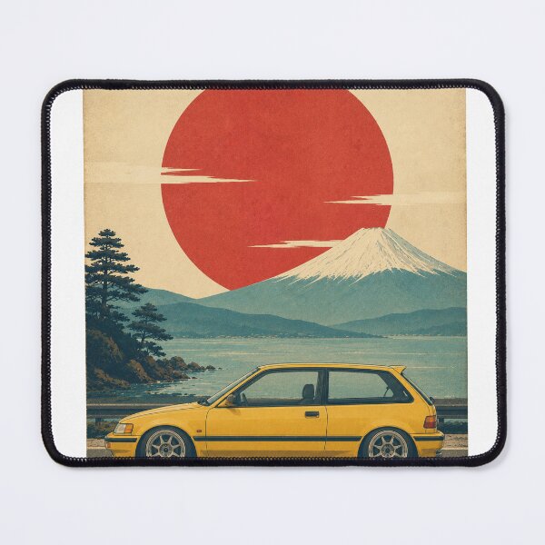 Item preview, Retro Japanese late-1980s compact hatchback minimalist side view designed and sold by Traceursniper.