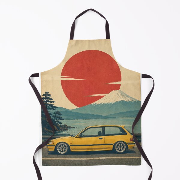 Item preview, Retro Japanese late-1980s compact hatchback minimalist side view designed and sold by Traceursniper.