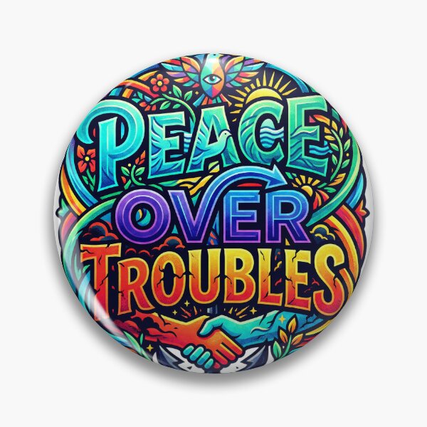 Item preview, Peace Over Troubles Psychedelic Cyber Glow Edition designed and sold by TrinovaCreates.