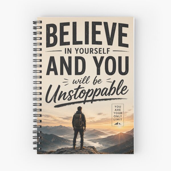 Item preview, Believe In Yourself Unstoppable Motivational Mountain Poster designed and sold by DrizzyV.