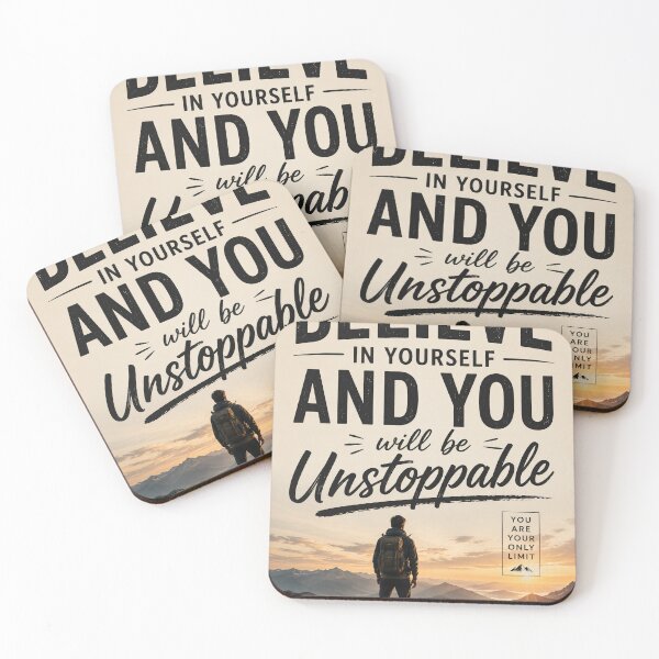 Item preview, Believe In Yourself Unstoppable Motivational Mountain Poster designed and sold by DrizzyV.