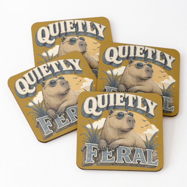 Item preview, Quietly Feral Retro Capybara designed and sold by Weirdwildco69.