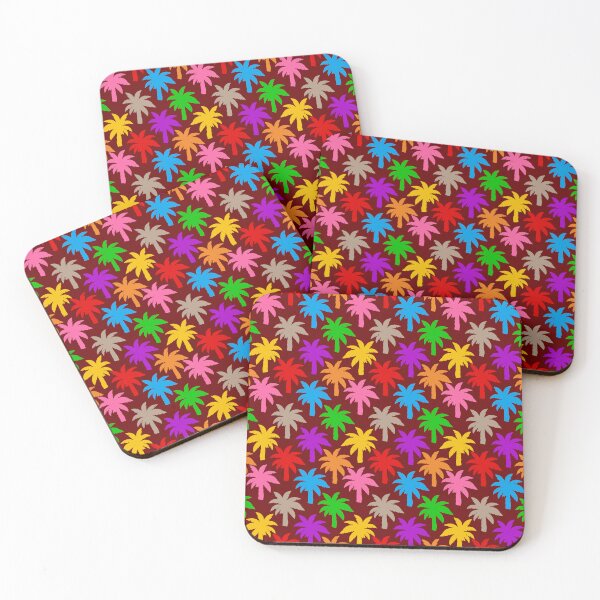 Item preview,  Colorful Rainbow Palm Trees Design - Red  designed and sold by PatternTitan.