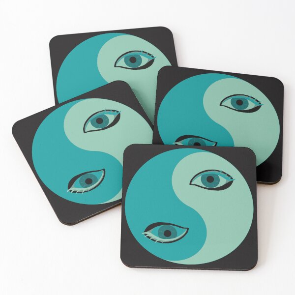 Item preview, Yin and Yang Pop Art 08 – Retro light Green and Teal Graphic Illustration designed and sold by StefanStudioArt.