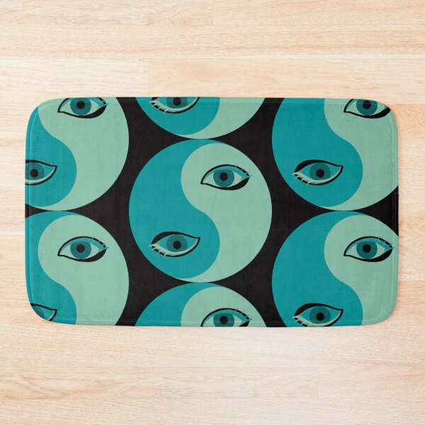 Item preview, Yin and Yang Pop Art 08 – Retro light Green and Teal Graphic Illustration designed and sold by StefanStudioArt.