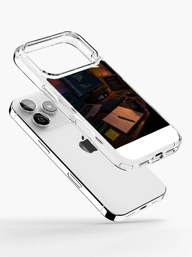 Thumbnail 2 of 5, iPhone Case, Cozy Programmer Coding Desk Setup Night designed and sold by YogiCodeLab.