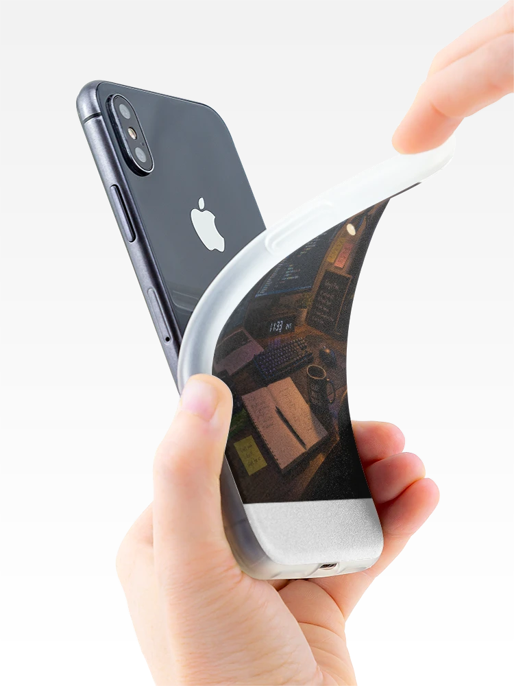 Thumbnail 4 of 5, iPhone Case, Cozy Programmer Coding Desk Setup Night designed and sold by YogiCodeLab.