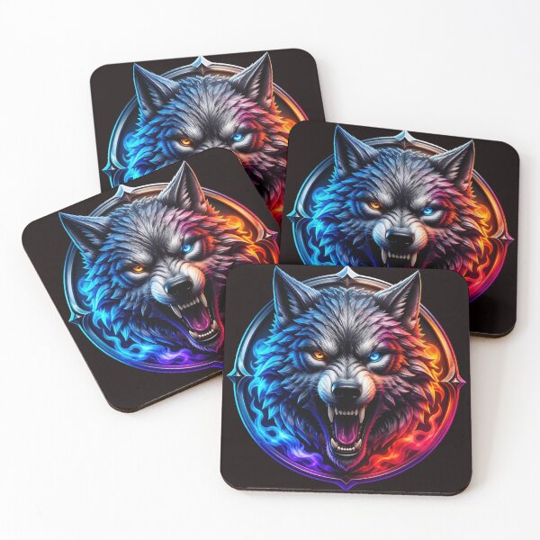 Item preview,  Ice And Fire Angry Wolf Gaming Mascot designed and sold by AgnesB77.