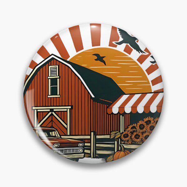 Item preview, Retro Farmhouse Autumn Sunset - Simple Life designed and sold by NewVibeStudio.