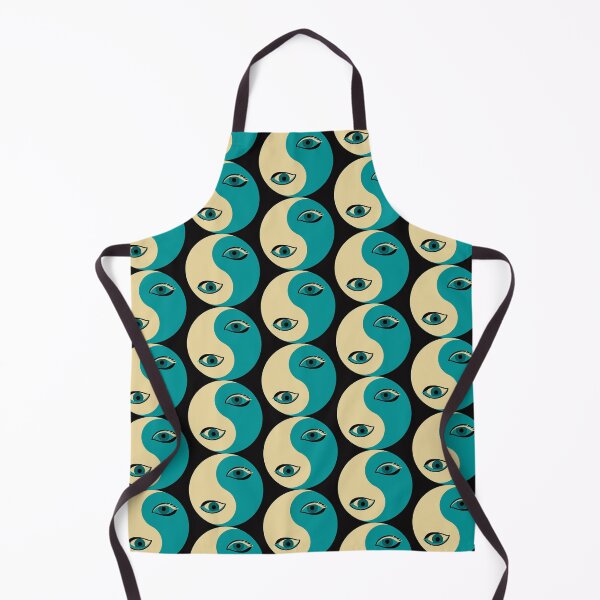 Item preview, Yin and Yang Pop Art 08 – Retro beige and Teal Graphic Illustration designed and sold by StefanStudioArt.