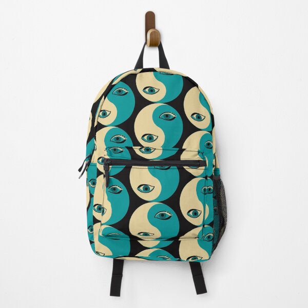 Item preview, Yin and Yang Pop Art 08 – Retro beige and Teal Graphic Illustration designed and sold by StefanStudioArt.