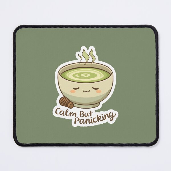 Item preview, Calm But Panicking Matcha Sticker | Funny Anxiety Kawaii Matcha Design designed and sold by magiquecreations.