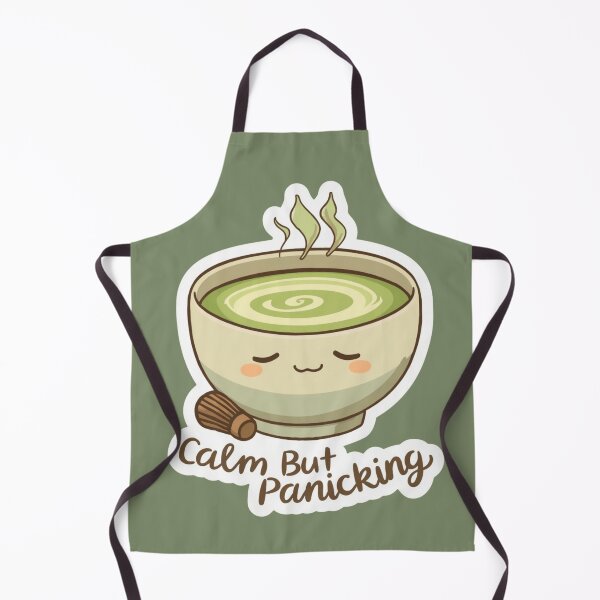 Item preview, Calm But Panicking Matcha Sticker | Funny Anxiety Kawaii Matcha Design designed and sold by magiquecreations.