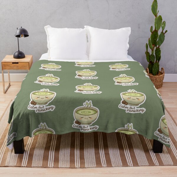 Item preview, Calm But Panicking Matcha Sticker | Funny Anxiety Kawaii Matcha Design designed and sold by magiquecreations.