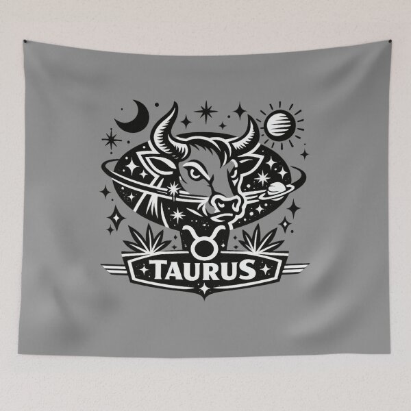 Item preview, Taurus Cosmic Mid‑Century Zodiac Art designed and sold by FilBlue.