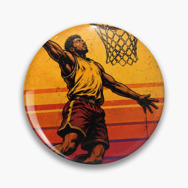 Item preview, Retro 80s Sunset Basketball Player Dunking designed and sold by YogiCodeLab.