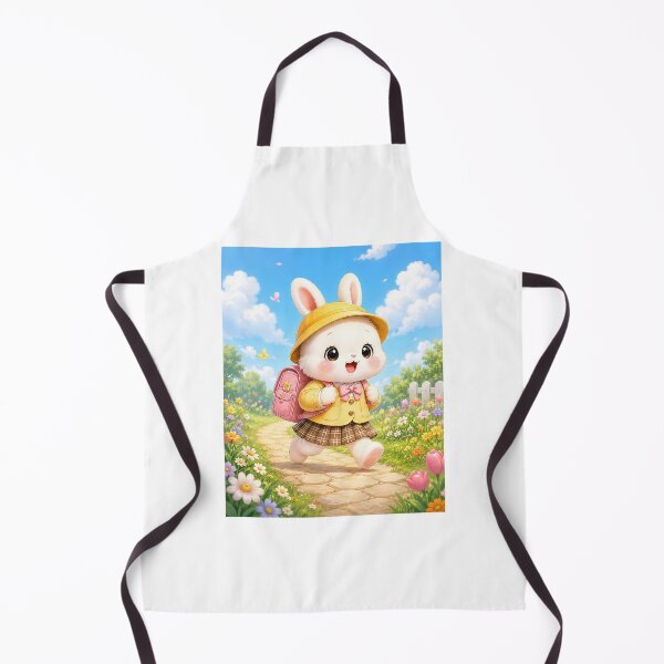 Item preview, Cute Bunny Going to School in Lovely Spring designed and sold by Pim-Crystal.