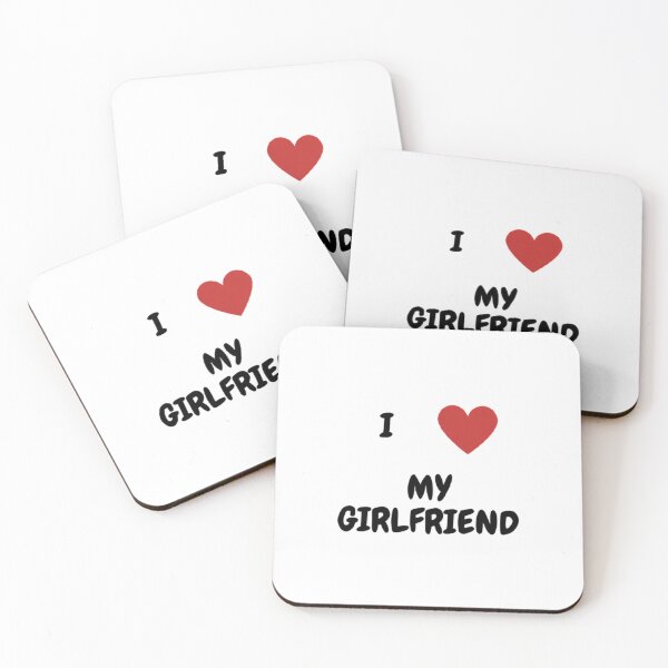 Item preview, I Love My Girlfriend Cute Red Heart – Romantic Relationship Quote Art designed and sold by mentosdesigner.