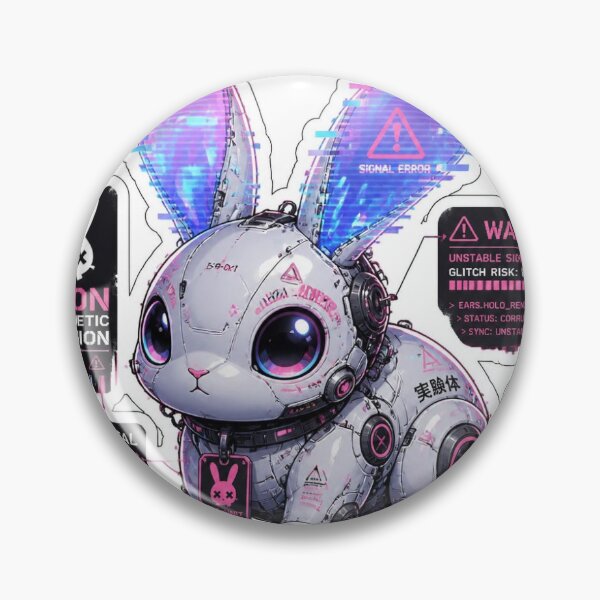 Item preview, Neon Synthetic Division Glitch Rabbit RBT-01 Cyberpunk Sticker designed and sold by NEON SYNTHETIC DIVISION.