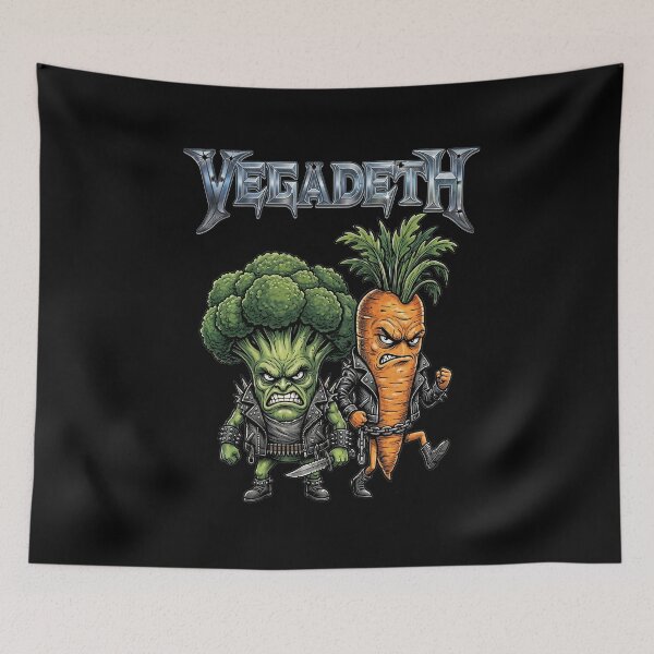 Item preview, Vegadeth — Funny Vegetable Heavy Metal Parody Design designed and sold by Planet Utoppia.
