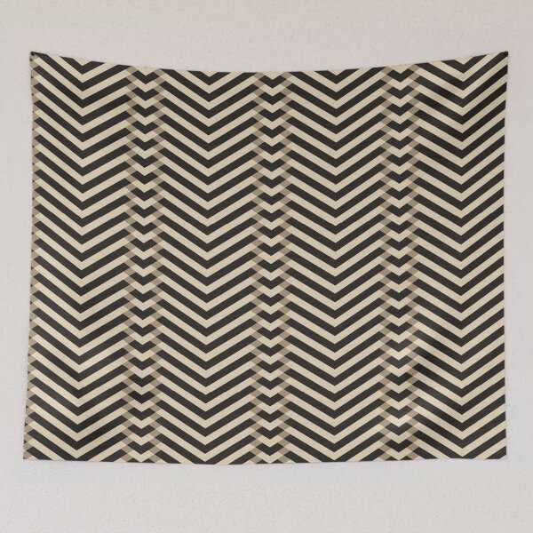 Item preview, Modern Geometric Chevron Pattern | Black and Beige Minimalist Design | Optical Illusion Art designed and sold by MoodLay.