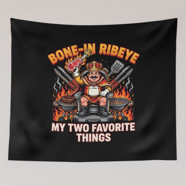 Item preview, Bone in Ribeye My Two Favorite Things Funny Steak and BBQ Quote designed and sold by Redgiant87x.