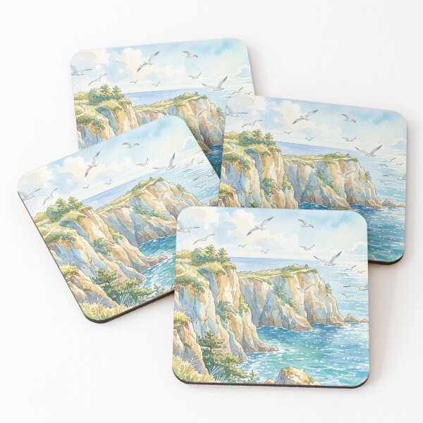 Item preview, Windswept Cliffs: Soaring Seagulls Over Azure Waters designed and sold by zyravirelle.