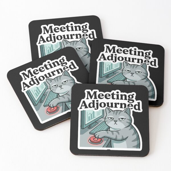 Item preview, Meeting Adjourned Funny Office Cat Design designed and sold by Cat Meme Fund.