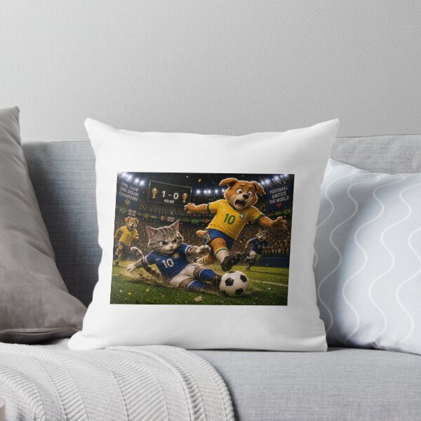 Item preview, Epic Sliding Tackle – Dog vs Cat Soccer Showdown designed and sold by QuirkNest Studio .