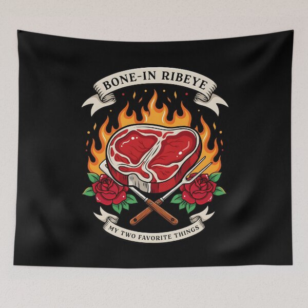 Item preview, Bone in Ribeye My Two Favorite Things Vintage Meat Lovers Grilling designed and sold by Redgiant87x.