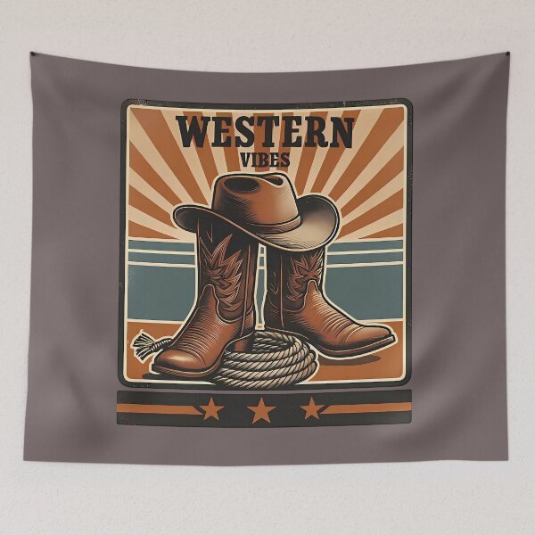 Item preview, Retro Western Cowboy Boots - Western Vibes Sunset designed and sold by NewVibeStudio.