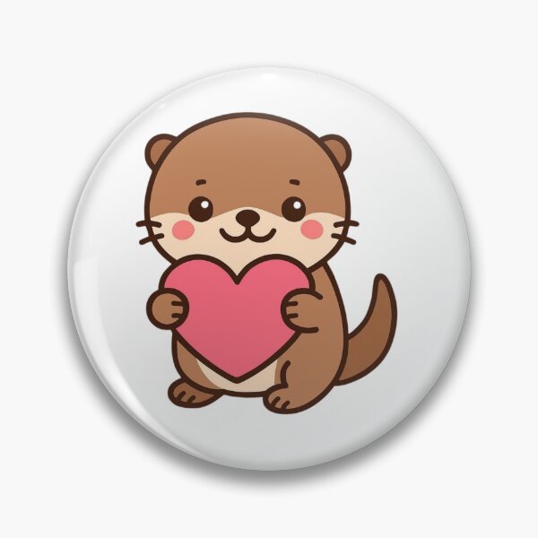 Item preview, You Make My Heart Smile Otter - Valentine Kawaii Sticker designed and sold by foryouandyours.