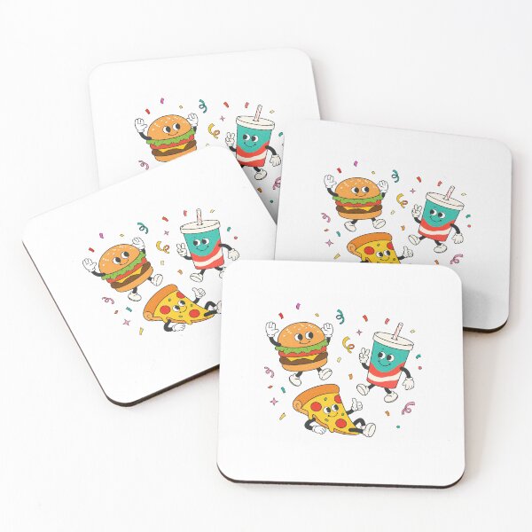 Item preview, Cute Fast Food Party – Kawaii Burger Pizza Soda Cartoon Design designed and sold by Emianartstudio.