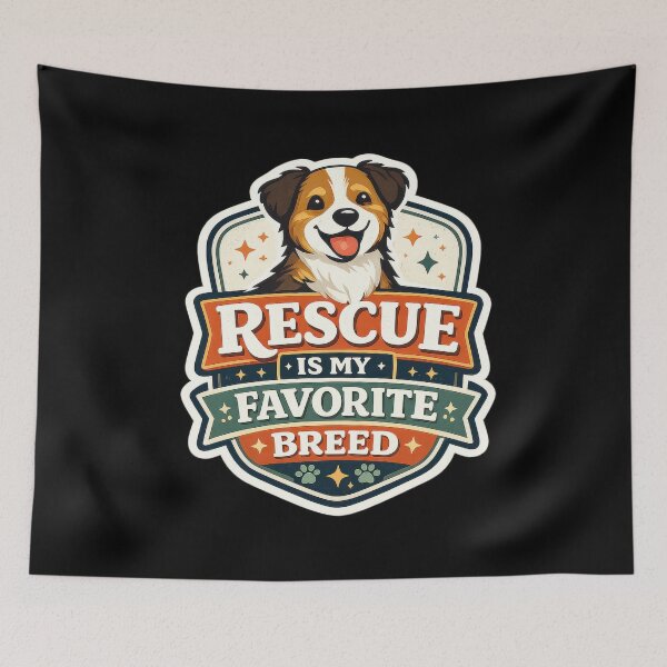 Item preview, Rescue Is My Favorite Breed Dog Sticker  designed and sold by Sketchlegacy.