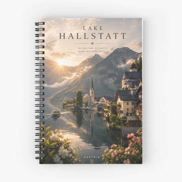 Item preview, Lake Hallstatt Austria Travel Poster | Alpine Lake Village Wall Art | European Wanderlust Print designed and sold by Inkora-Art.