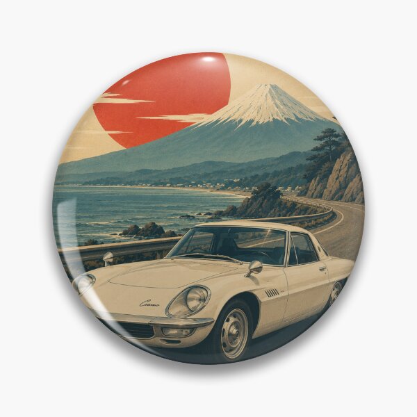 Item preview, Luxury retro Japanese sports car ivory white late-1960s rotary coupe minimalist designed and sold by Traceursniper.
