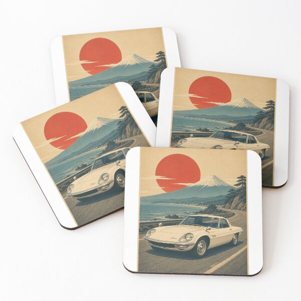 Artikelvorschau, Luxuriöser japanischer Retro-Sportwagen, elfenbeinweiß, Ende der 1960er Jahre, Wankelcoupé, minimalistisch entworfen und verkauft von Traceursniper.