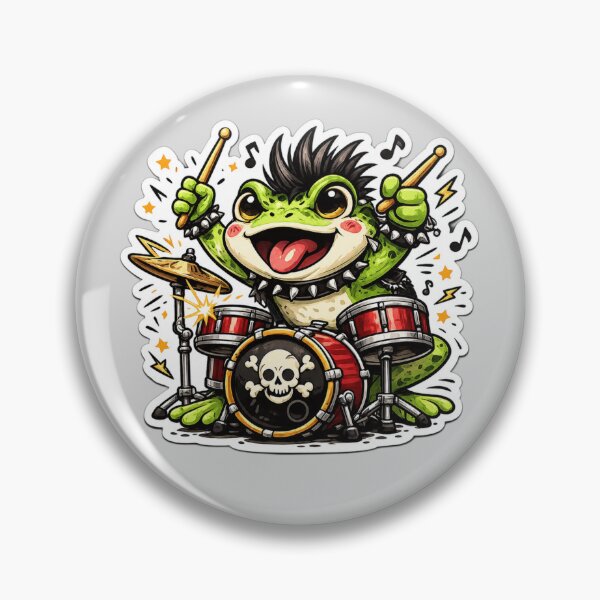 Item preview, Rock Star Frog Drummer designed and sold by Safe Haven Pets.