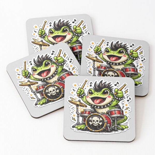 Item preview, Rock Star Frog Drummer designed and sold by Safe Haven Pets.
