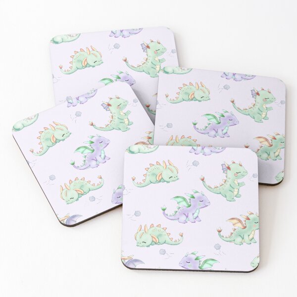 Item preview, Cute Baby Dragon Seamless Pattern | Watercolor Fantasy Dragon Digital Paper | Pastel Nursery Dragon Repeat Print | Whimsical Dragon Fabric Design | Kids Fantasy Pattern designed and sold by mistywoodstudio.