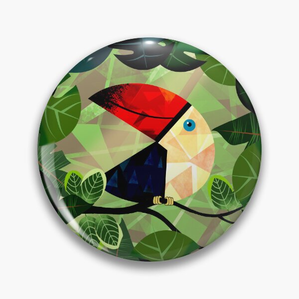 Item preview, Geometric Toucan in Lush Green Jungle designed and sold by Andrew  Hitchen.