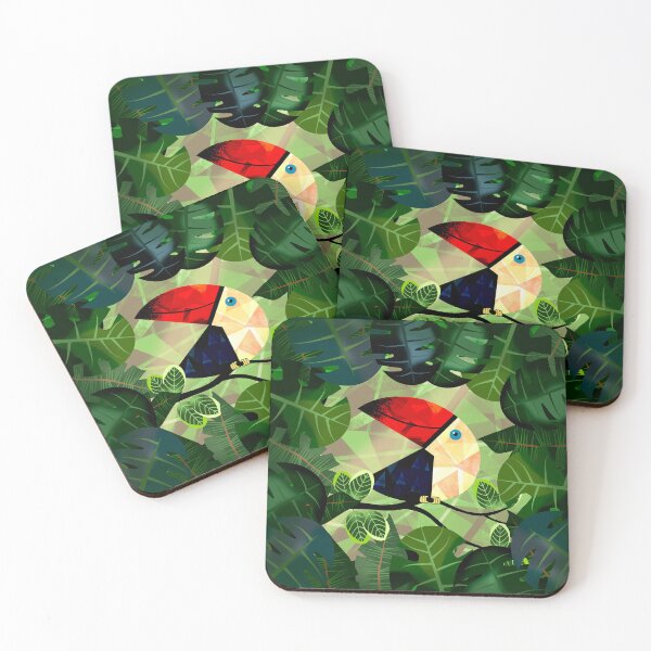 Item preview, Geometric Toucan in Lush Green Jungle designed and sold by Andrew  Hitchen.