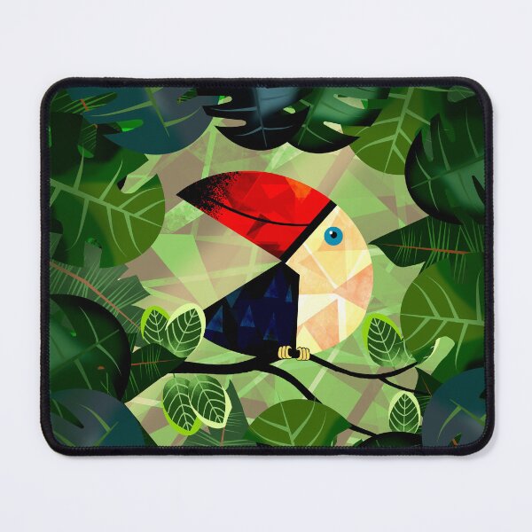 Item preview, Geometric Toucan in Lush Green Jungle designed and sold by Andrew Hitchen.