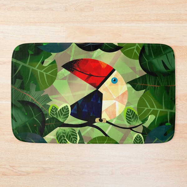 Item preview, Geometric Toucan in Lush Green Jungle designed and sold by Andrew  Hitchen.