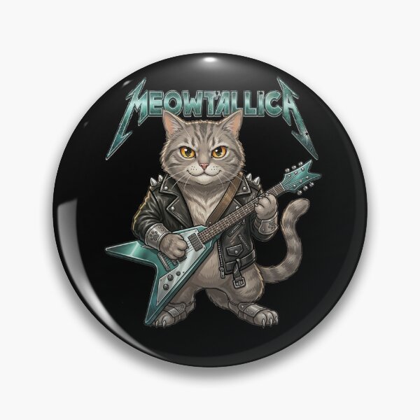 Item preview, Meowtallica — Funny Rock Cat Heavy Metal Parody Design designed and sold by Planet Utoppia.