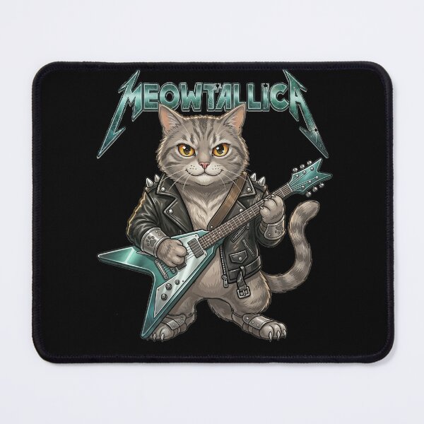 Item preview, Meowtallica — Funny Rock Cat Heavy Metal Parody Design designed and sold by Planet Utoppia.