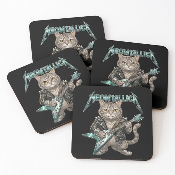 Item preview, Meowtallica — Funny Rock Cat Heavy Metal Parody Design designed and sold by Planet Utoppia.